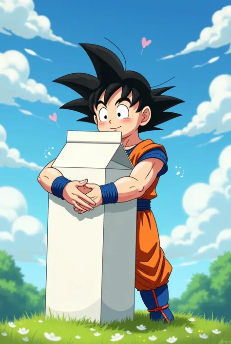 Goku hugging Milk