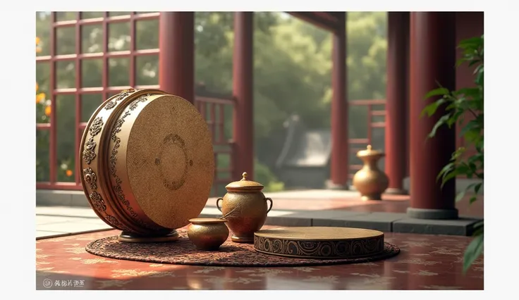 classical scene，Fish drum ， percussion instrument，Realism， high quality