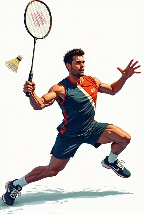 Man badminton player in playeing vector  png
