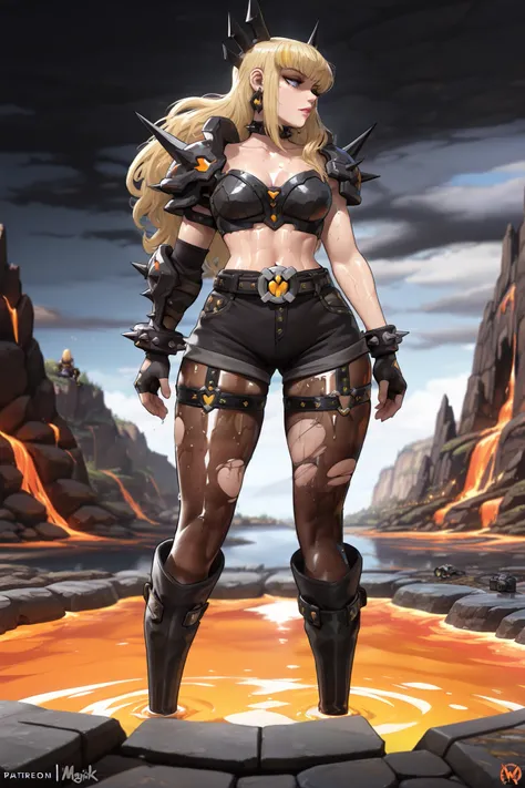 ass facing screen, turned away,((masterpiece)), ((best quality)), (detailed), beautiful dark lighting, perfect, luscious lips, dark beautiful lighting, perfect, luscious lips, skinny, fit, athletic, Magik marvel rivals, Magik, Illyana Rasputina, tall, long...