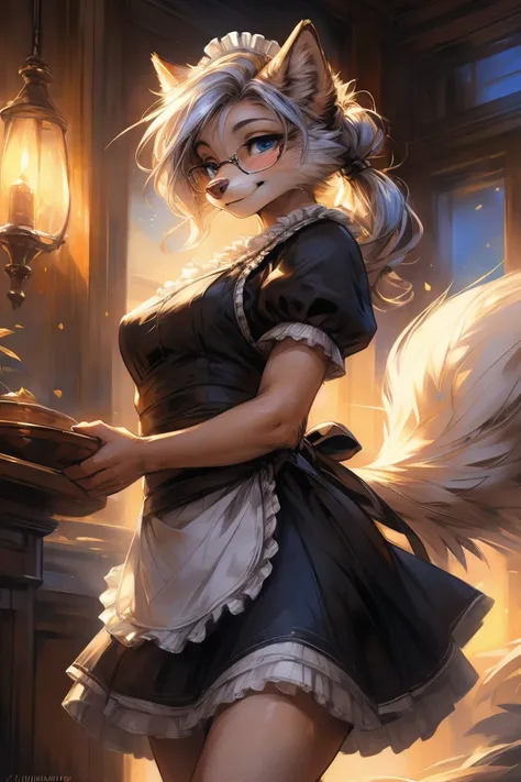 (author：Hioshiro and Kenket and Dimwitdog, Michael &amp; Inessa Garmash, ruanjia, pino daeni, Chunie), uploaded the e621, beautiful and ultra-detailed, lighting cinematic, seductor,{1female anthro arctic fox), fluffy messy fur, character focus:1.5), (), se...