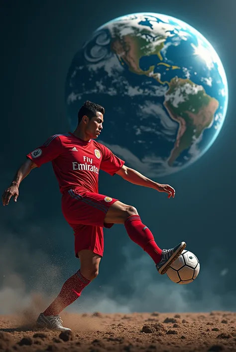 Ronaldo kicking the earth