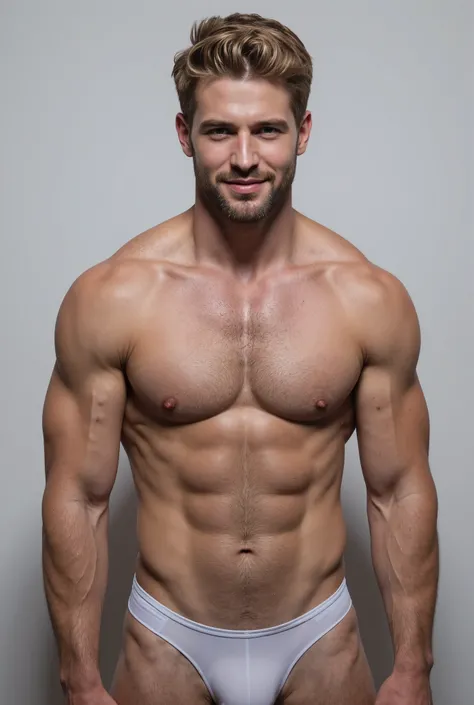  best quality , sem camisa:1.4, masterpiece,  ultra high resolution, Portrait very realistic full body shot of the reference image of the character so realistic and handsome man very handsome man is without the t-shirt and powerful expression of masculinit...