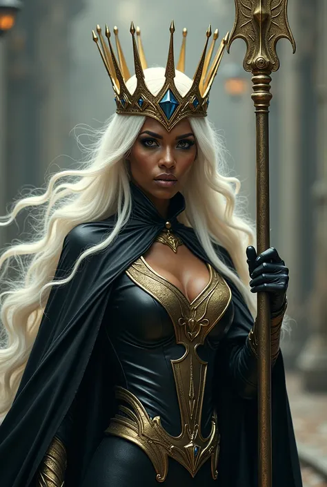 Supervillain evil more more powerful magical power girl evil which 1000000bc goddess queen African American woman long long white hair long more more powerful magical evil which 1000000bc goddess crown long more more powerful magical evil which 1000000bc g...