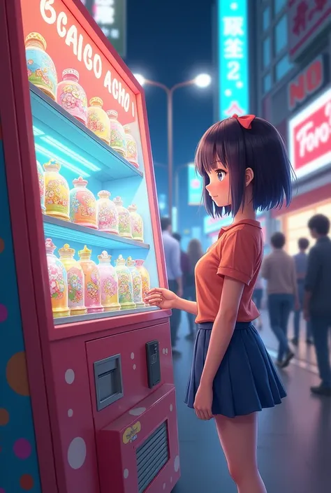  Japanese Girl,One girl who spins Gacha Gacha, 