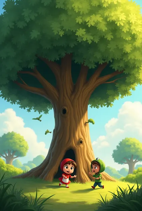 The Big Tree - A large, friendly-looking tree with a wide trunk and lots of leaves. This is where Margo and Froggy decide to play hide and seek.