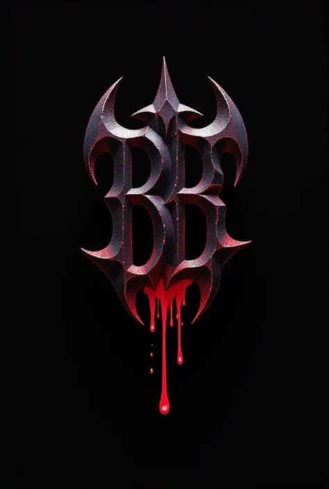 Create a bold and striking logo featuring the initials BB for the name Black Blood. The BB should be designed in an edgy, gothic, or modern font, with sharp lines and angles, giving it a dark, intense, and mysterious feel. The color scheme should focus on ...