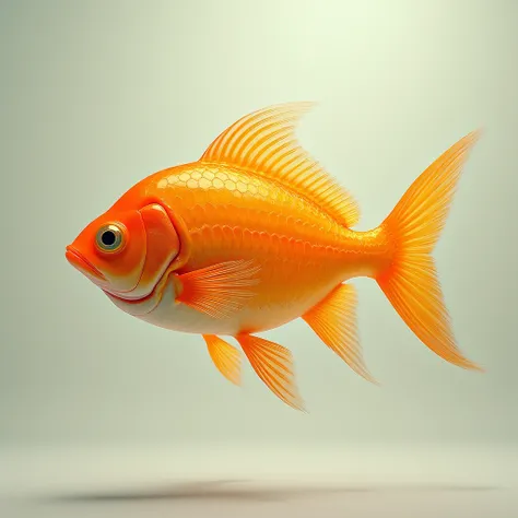 extremely hyper realistic ultra natural photo of a Fish similar to a slice cut from an Orange