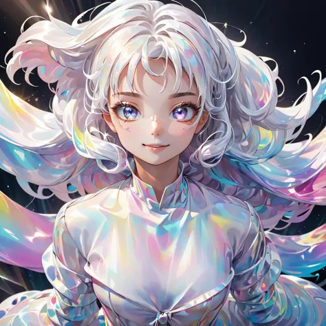  conceptual installation pastel colorful artwork, Cute beauty, Striking beautiful eyes, Shiny, silky, tousled hair, Smiling expression with a slight opening , Perfect Proportions,  Clear, iridescent, naturally glowing eyes ,  Delicate Dynamic Textures ,  C...