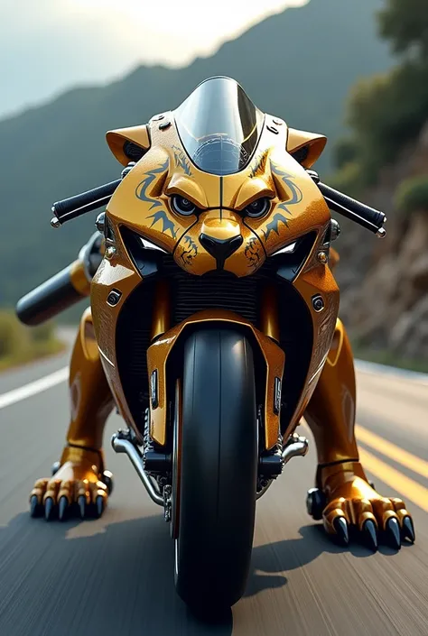 Superbike mixed with lion a bike lion face 