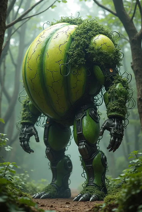 Transformers in the shape of a powerful melon with vines all around