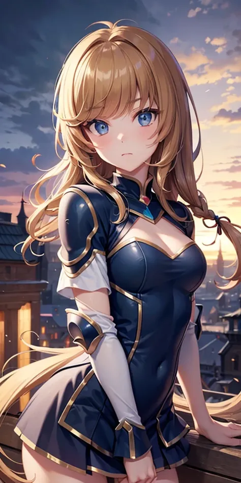  {wallpaper 8k CG}, {best masterpiece}, {best quality}, 1 cute young girl, fantasy, the medieval, baroque, whole body, Facing the lens, hdr, cowboy shot, a lot of details, Perfect female body, Beautiful detailed girl, teenage girl, long hair blown up, side...