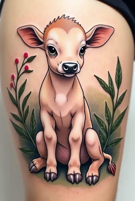 sri lankan calf tattoo 
