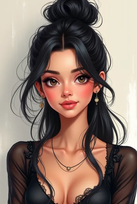  create an avatar for social networks,  girl , who designs ,  dark hair 