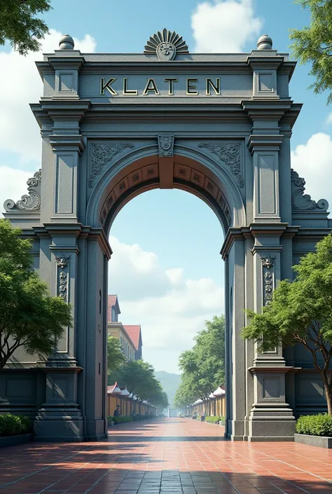 The picture of the archway has the inscription of the klaten district
