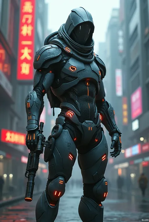 Futuristic warrior man 