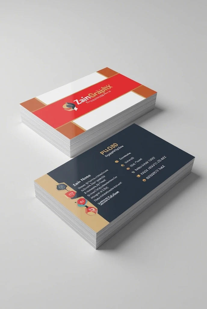 Create a business card for your company as follows:

ZainGraphix Studio
Design a nice logo for the company
Add your details such as name, title, email, phone number, and address
Use different layouts to create a good card
Details to include:

Name: Zain
Em...