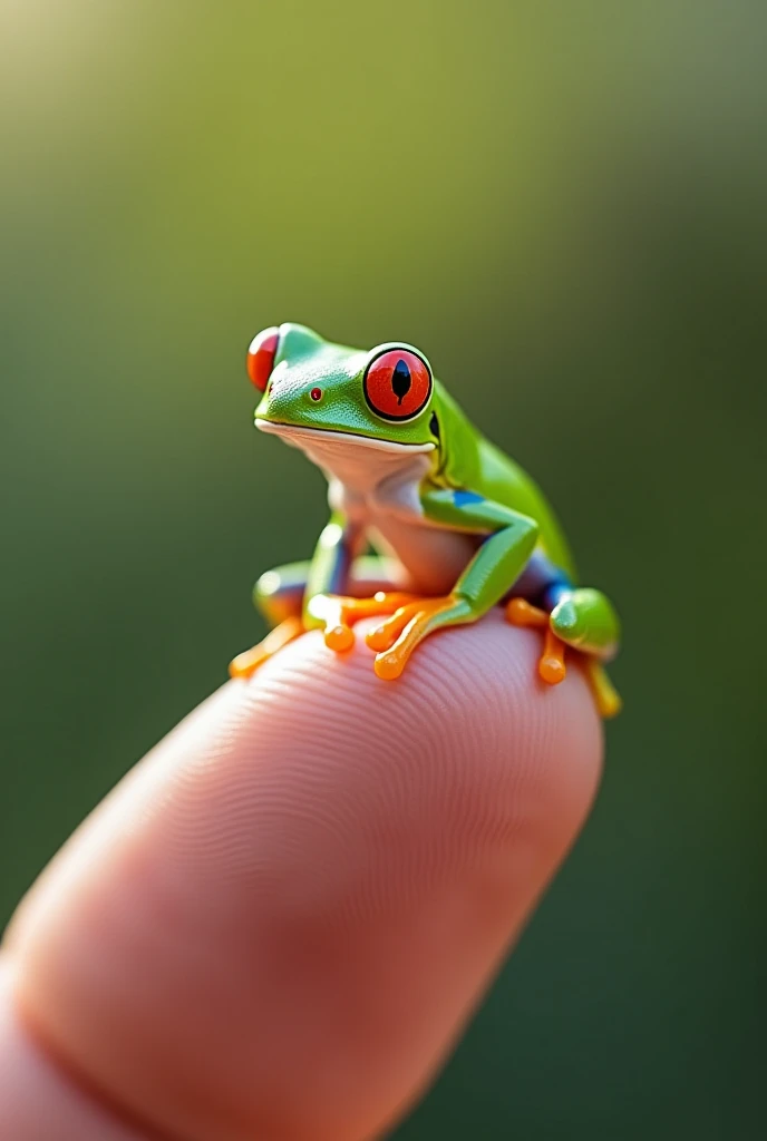 Here are 20 detailed prompts for AI image generation. Each prompt focuses on small animals sitting on a human finger, showcasing unique details and creativity:

1. "A vibrant green tree frog with intricate red eyes sitting gently on a human finger, with bl...