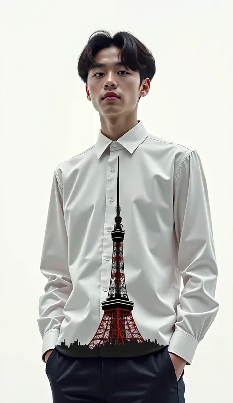 Conceptual and artistic shirt by Tokyo Tower、 simple background