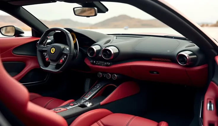 2025 car Ferrari 296 GTB interior said 