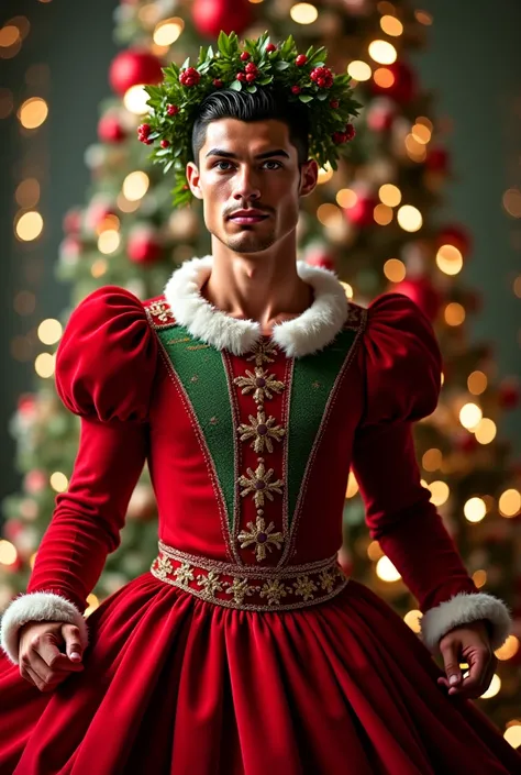 Ronaldo in Christmas dress 