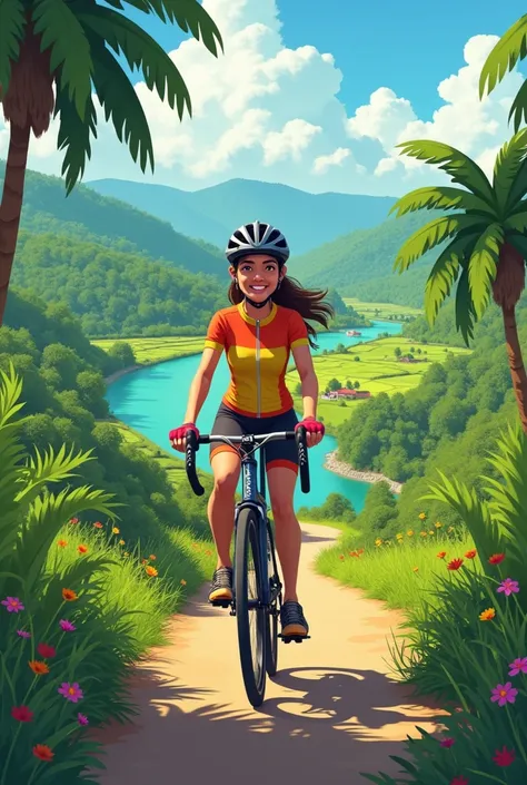  Renolda is cycling in Kerala.