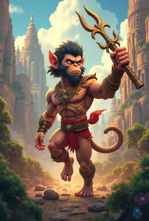 In cenematic cartoon 3D""A series of intricate and vibrant illustrations depicting the key moments from Sundarkand, the heroic tale of Hanuman:,,