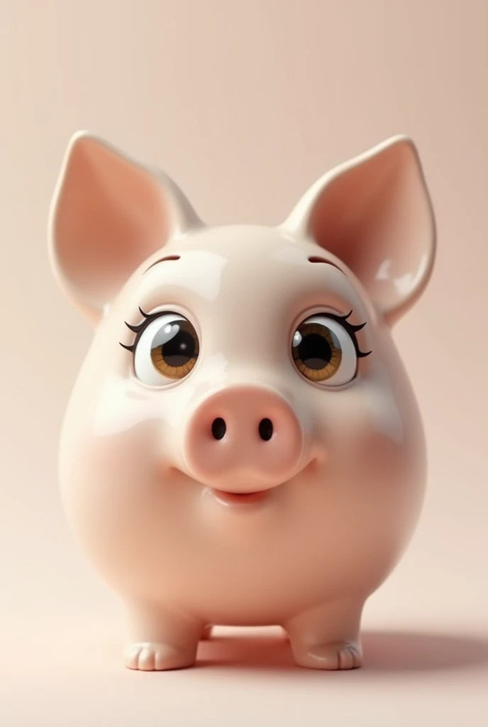 Draw a piggy bank with the eyes of Baby Three