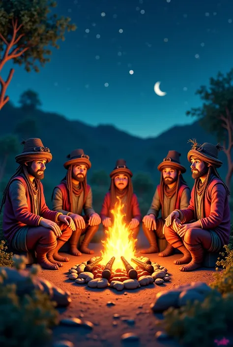 Gypsies by the campfire