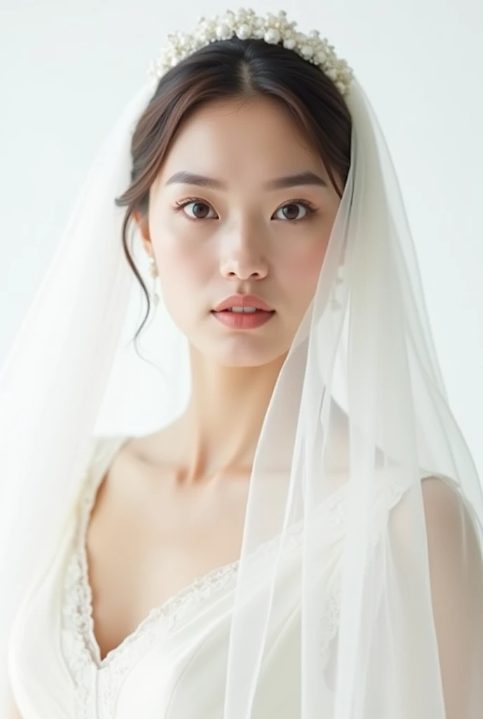 My face on white Wedding dress 