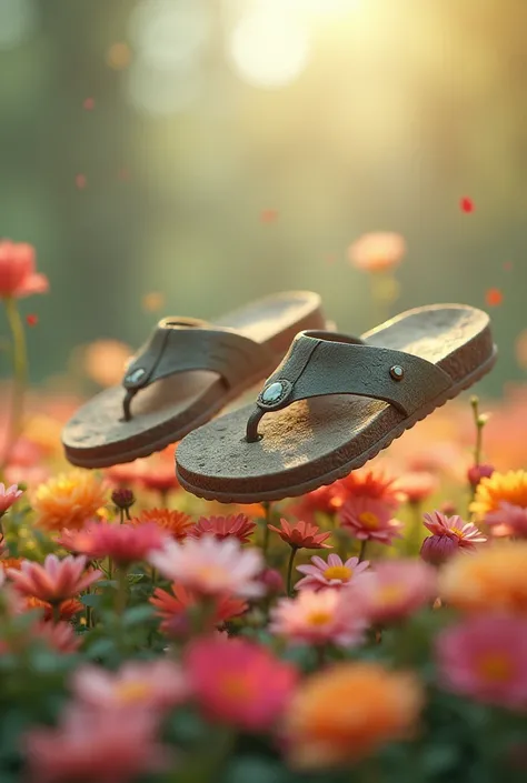 I want to create  videos with sandals floating on the flowers 