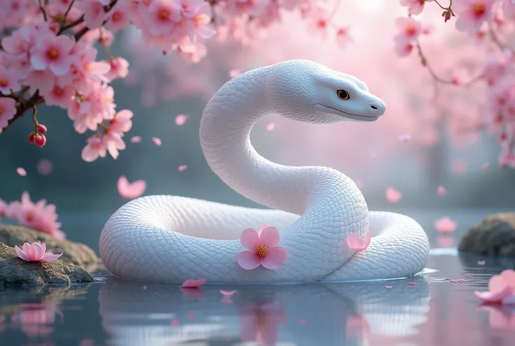 Cherry Blossom White Snake Miracle