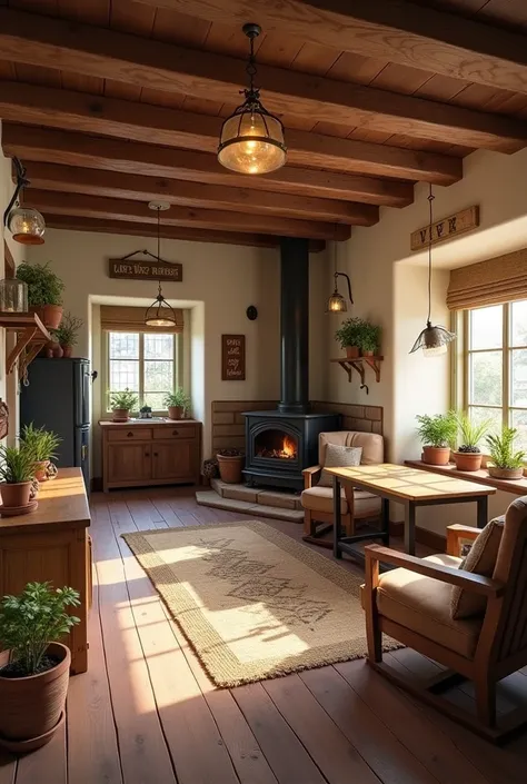 Create a country-style room interior