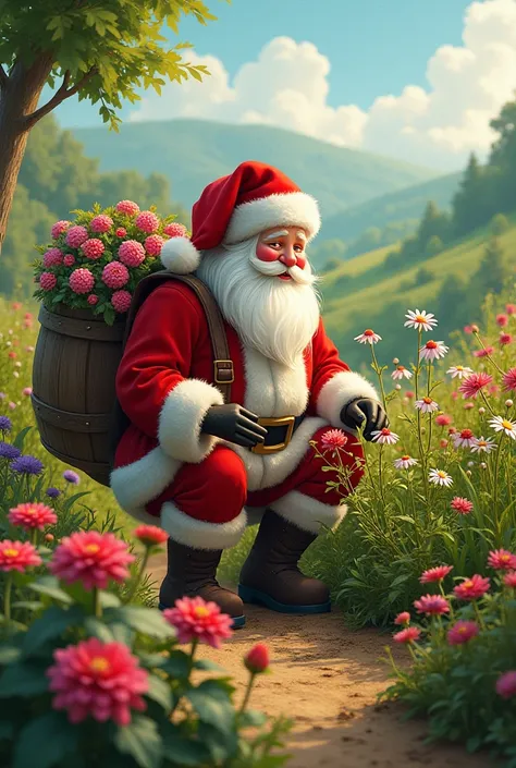 Santaclaus gardening image 