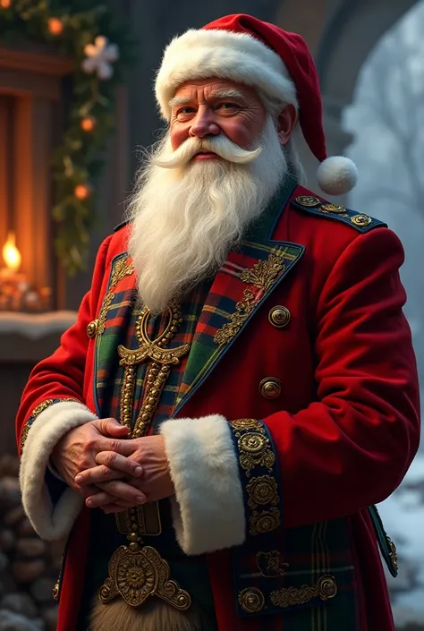 Santa claus in highland prince Charlie jacket 