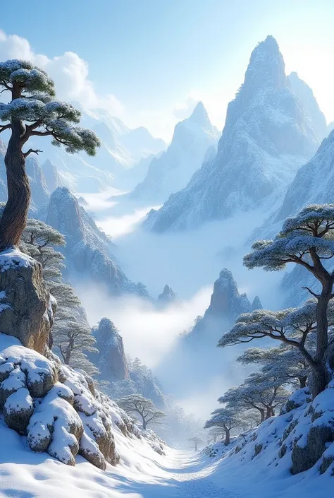 Beautiful scenery of Huangshan after the snow