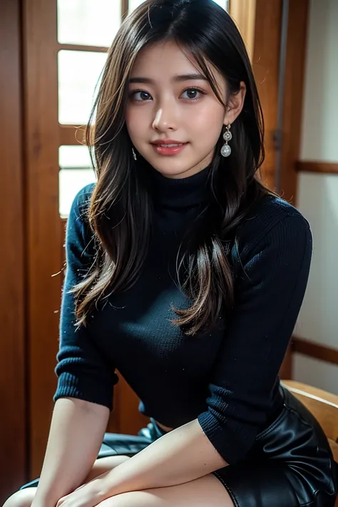  Japanese women, building, plant ,smile, blur the background  , concentrated,  cinematic lighting, 25 years old,(masterpiece, top quality, official art, Beautiful and Elegant、aesthetic:1.3),(smile:1.2),Center parting,red lips,straight hair,realistic, black...