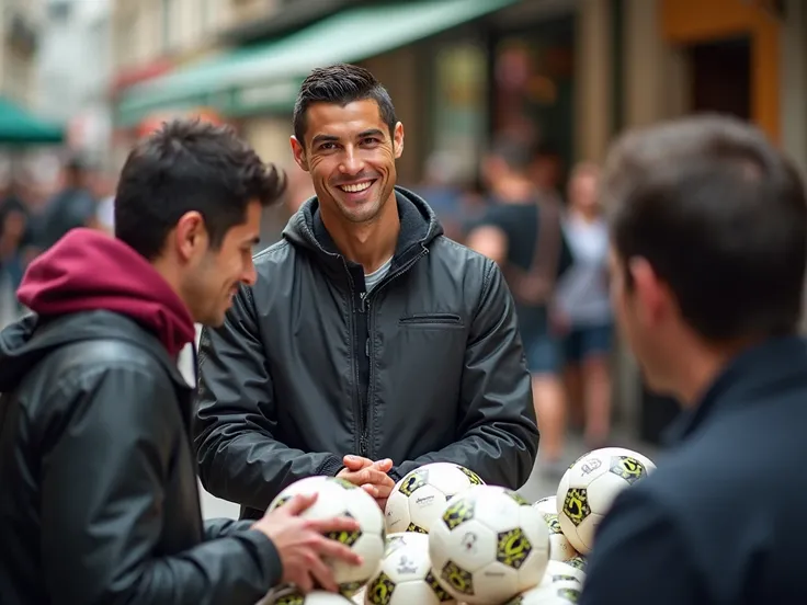 Photo of Cristiano Ronaldo selling football