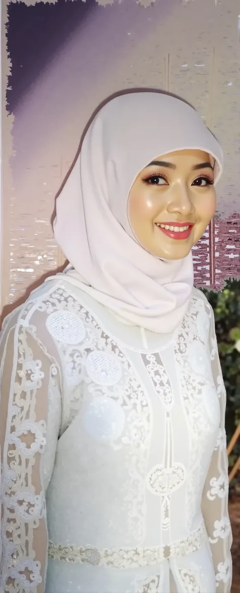 real 30K indonesian woman wedding dressed white motif rumbe indonesian muslim 