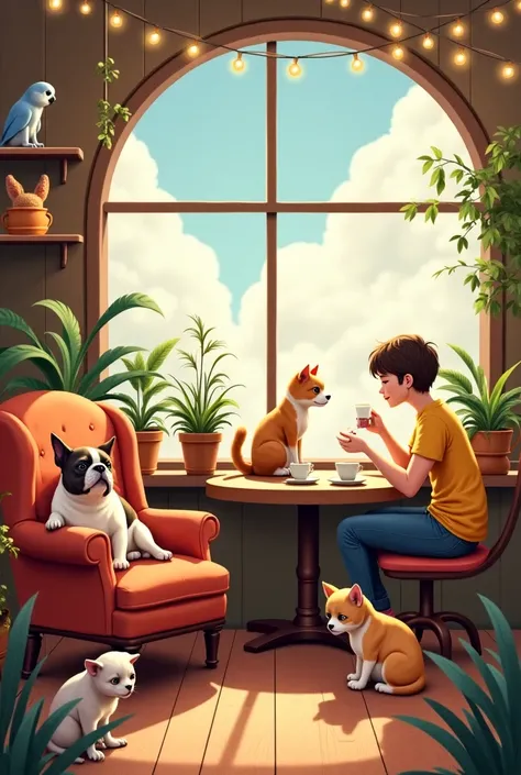 I want photo of cafes of pets 