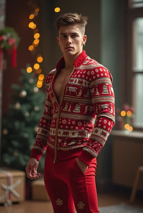 Twink sexy boy fit body noel chrismas dressed