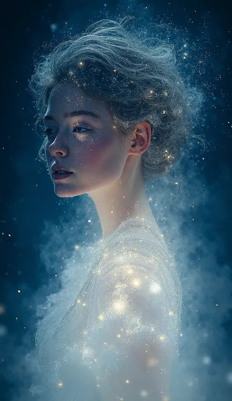 Beautiful girl made out of star dust 