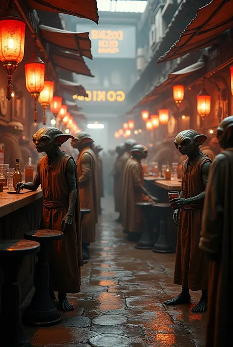  high res, Star Wars - like aliens 、 narrow cantina