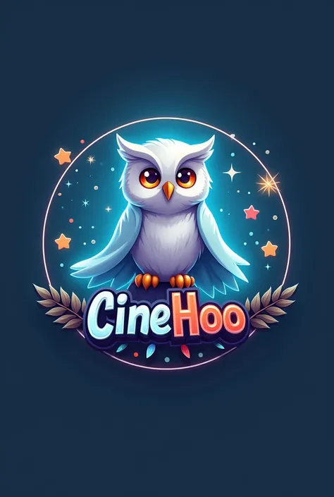 The name of the channel is CINEHOO, it connects the news of the mobile game Efootball, the logo must have a round frame, the inscription CineHoo and an owl with a ghost sheet. Let the logo remind you of the New Year holiday