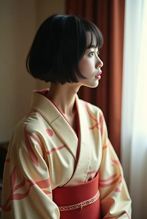  editorial photography,  Super Detailed Background  , super real ,Double Exposure, depth of field ,  Young Japanese Woman、 full body 、seiza、 Cool Beauty Ultra Slim Skinny Video , Perfect Anatomy、 Soft Focus Sepia Tone ,Scenes from the story ,It was transpa...