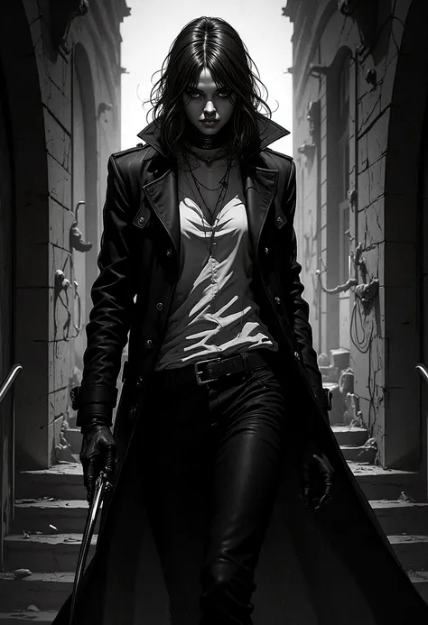 Panel 2: A dark background begins to invade the scene ,  as if pulling the reader into a dream . . Based on the text above, create a black and white noir comic style image keeping the same seed as the black and white character noir and keeping the same see...