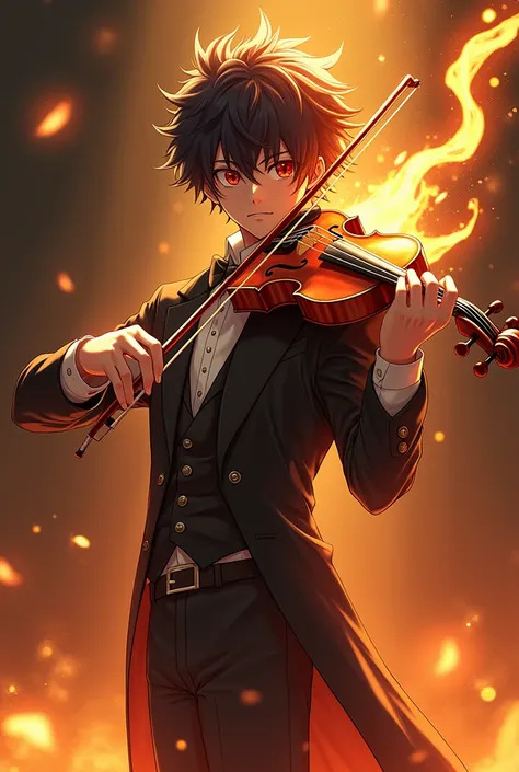 Shoto Todoroki playing violin