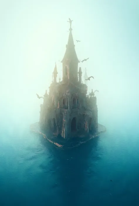 Church on the surface of the sea without a wall