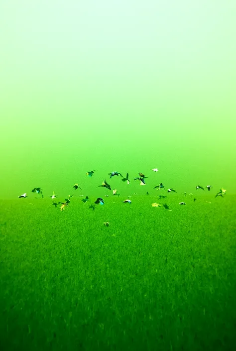 100 pea cock flying over the green chili field