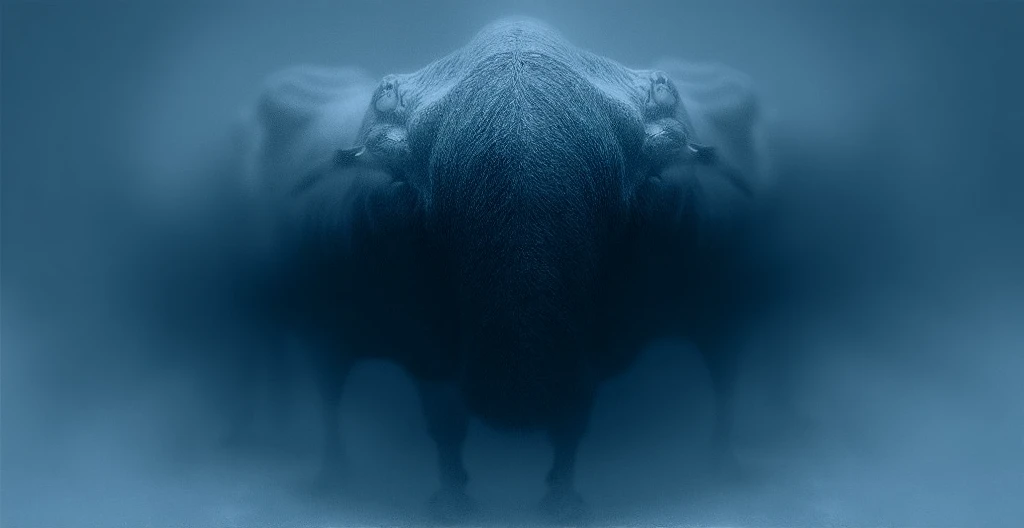 examination of a bull before a bullfight,  black and white photo